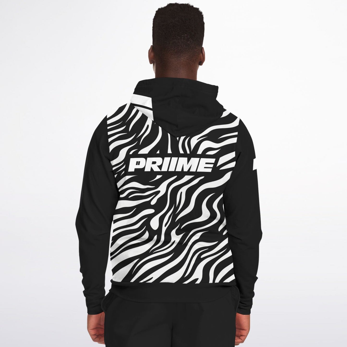 *PRIIME Zebra Fashion Zip-Up Hoodie