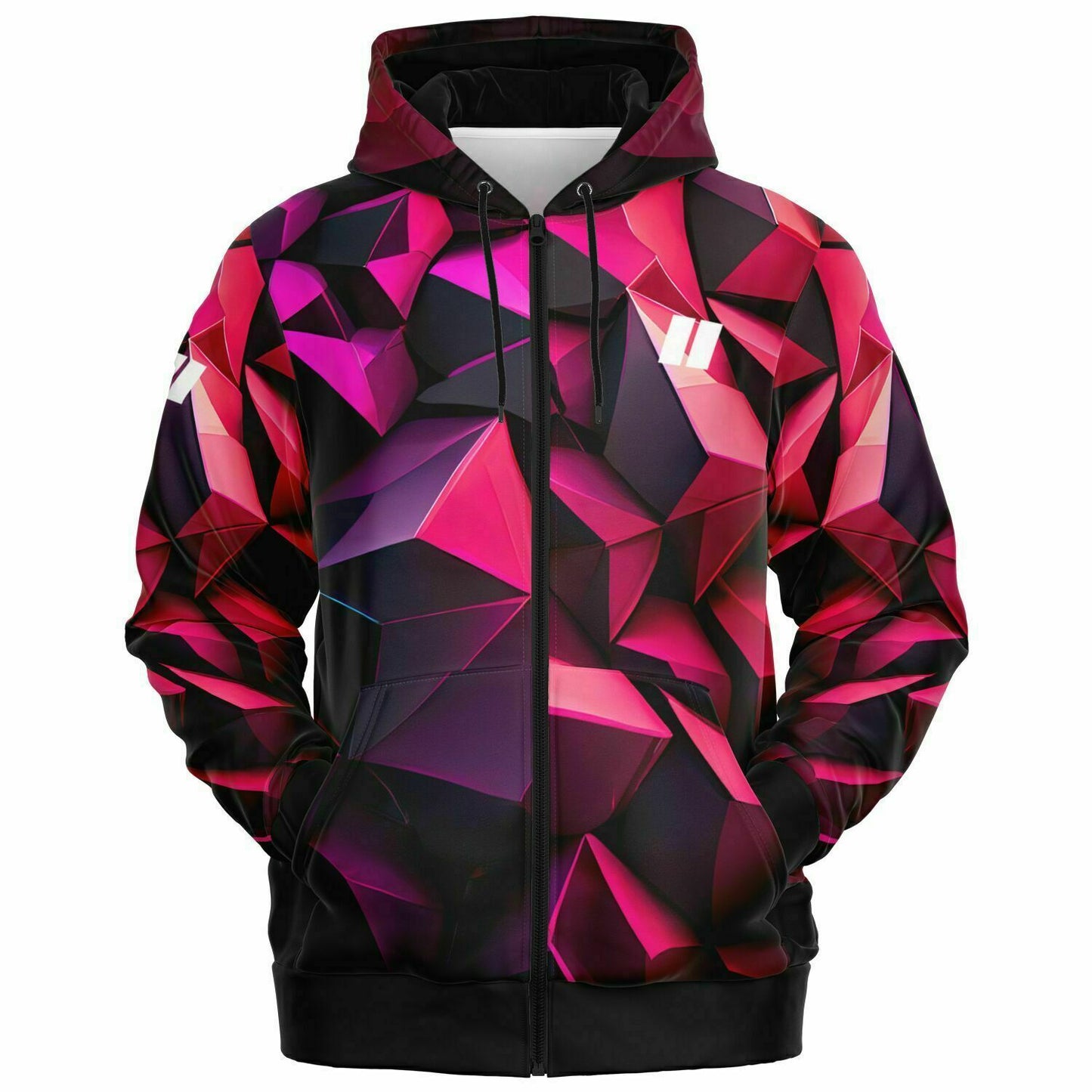 *PRIIME Polygon Fashion Zip-Up Hoodie