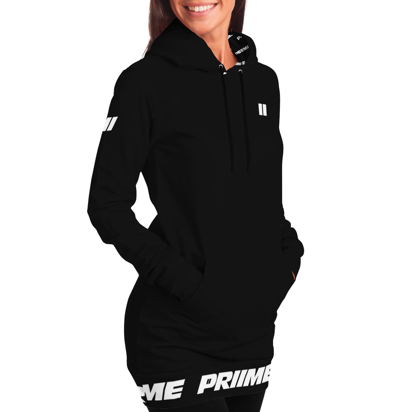 *PRIIME BLK Women's Fashion Longline Hoodie