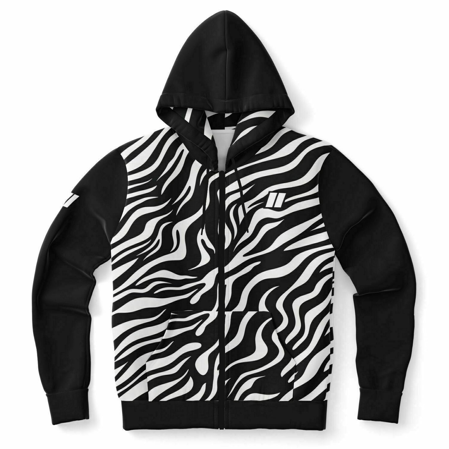 *PRIIME Zebra Fashion Zip-Up Hoodie